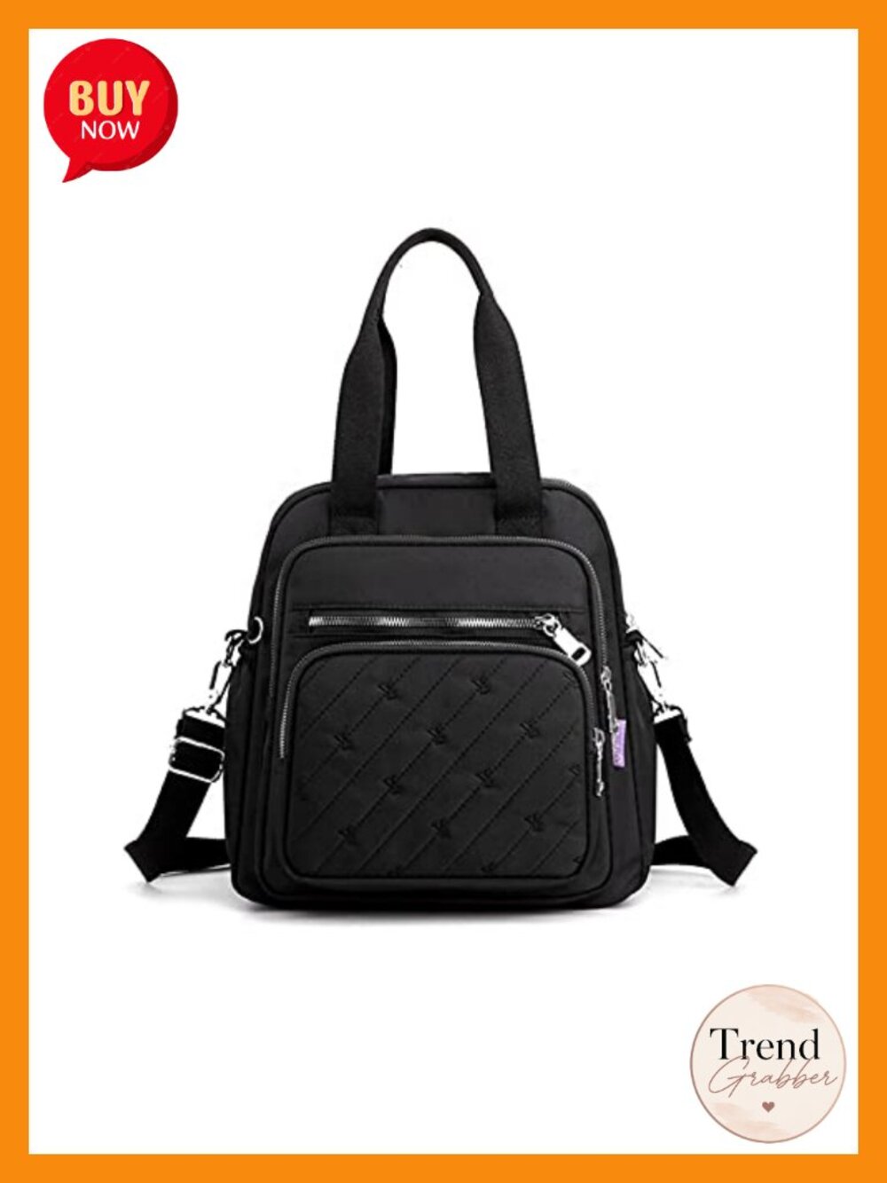 Nylon Backpack Women Fashion Anti-theft USB Charging Daypack